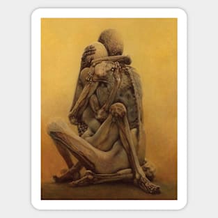 Untitled (Lovers), by Zdzisław Beksiński - Zdslaw Beksinski Sticker